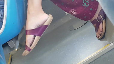 Nice short haired brunete feet
