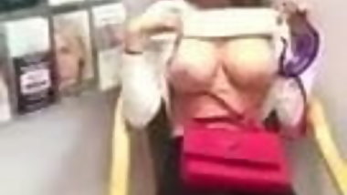 hot teen showing her boobs in the office to girlfriend