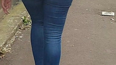 Fat ass teen walking 2