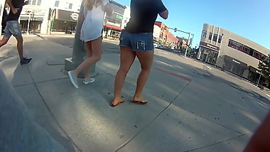 cAUGHT this college wiegie booty on campus downtown good mm