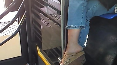 Cute Teenage Girl Wearing Sandals Talking With Her Friend