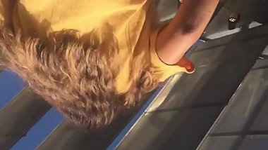 Barley upskirt sexy teen brunette