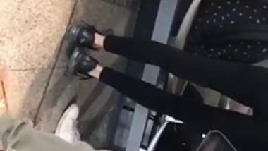 Nice teen in black leggings