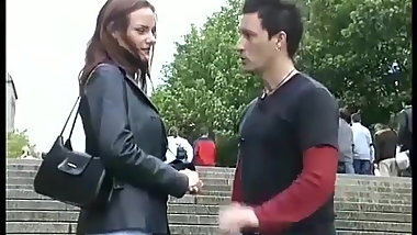 german teen picked up for first porn casting