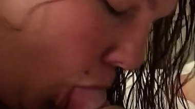 BBW teen sucks dick like a pro.