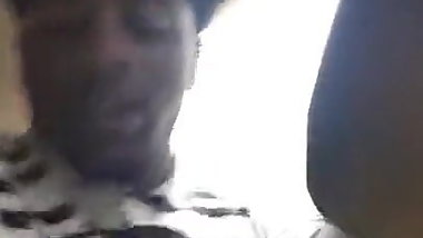 Amateur black couple having threesome