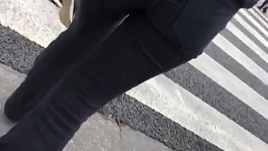 Following swedish teen who has a beautiful booty