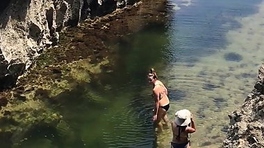 Bikini Teen Babe at Beach Rockpool 3