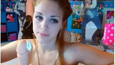 Cute Girl Sucks Her Dildo On Cam