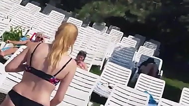 Spy pool sexy ass bikini romanian