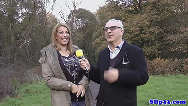 Curvy UK teen doggystyle fucked by grandpa