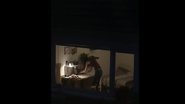 Neighbor teen spy voyeur to clean up and watch sometimes