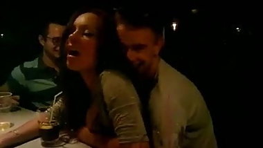 fucking his gf infront of all her friends in a bar