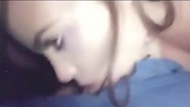 Sexy teen blows in movie theater