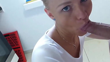 Daughter Gets Hot Creampie From her Not Dad in Kitchen