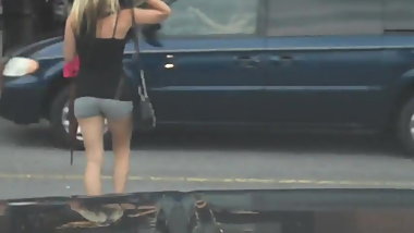 Caught jerking off in car parking lot cumshot ass