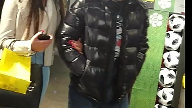 Beauty Queen Teen in Jeans with Boyfriend..