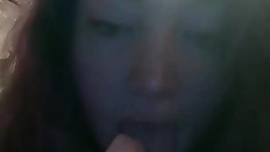 Teen Dildo blow job part 2