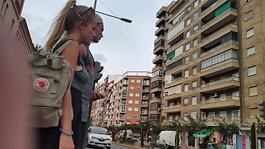 Girl no bra with boyfriend (non nude)