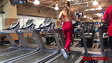 Sexy Teen in Red Leggings at Gym - Candid !
