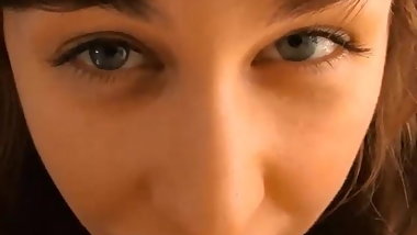 Beautiful eyes winking while deepthroating