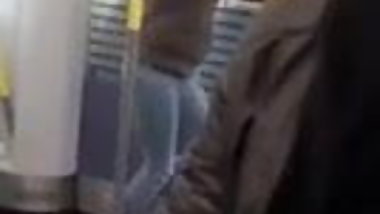 caught stripping and squatting on the train sexy wc