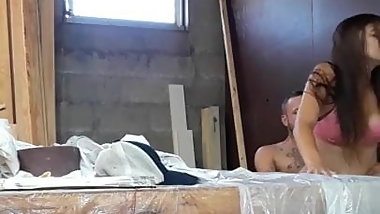 Petite teen almost caught fucking on construction site