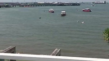 Outside fuck on balcony with see view sex ass