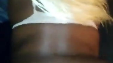 Blonde ebony teen with curvy ass