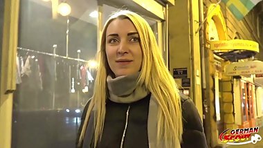 GERMAN SCOUT - COLLEGE TEEN AMARIS FUCKED AT STREET CASTING