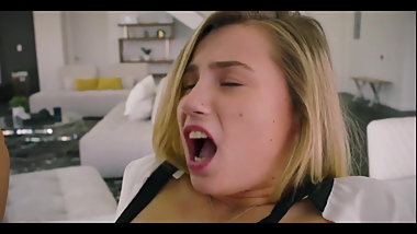 She is punished and gaped by her teacher