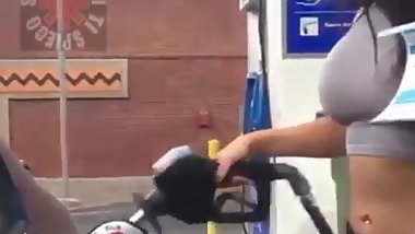 SEXY GIRL ON GAS STATION