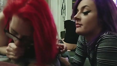 Two Emo Teens Sharing a Cock and Swallow Cum! (Great POV)