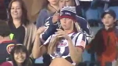 Football fan flashing