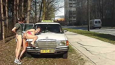 taxi driver fucks teen anal in public
