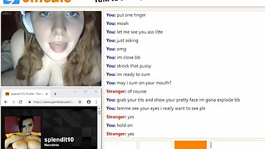 Omegle bbw teen with huge tits wants my cumshot in her face