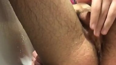 Playing with my tight little virgin ass in shower