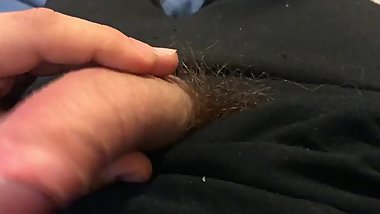 Playing with my young cock until i cum