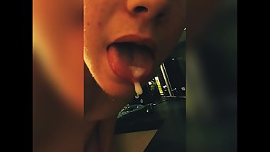 Licking Up And Swallowing My Cum After Powerful Orgasm