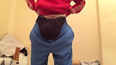 Adidas Teen Chav with saline balls wank