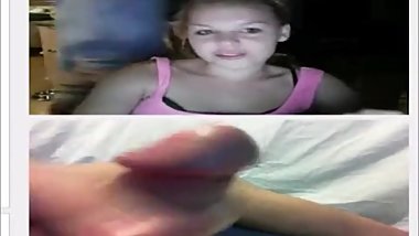 Omegle Reaction - Two Cute Girls Watch Me Cum