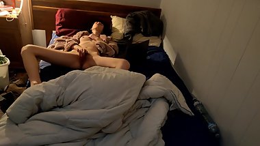 TEEN STEP-SISTER CAUGHT MASTURBATING ON SPY CAM