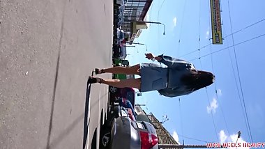 Candid upskirt cute girl