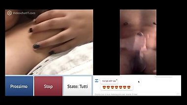 Webcam - Israeli Teen gets horny when sees my big black dick