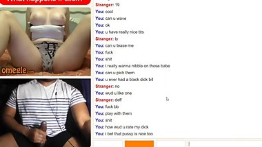 Omegle Blonde teases me