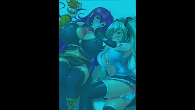 Miku and Luka underwater Breathhold boob's expansion