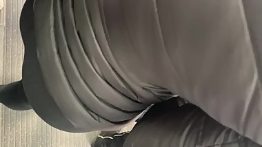 caught her cute ass on the train