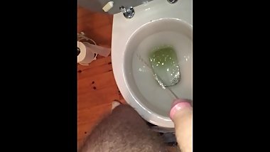 Hairy teen taking a nice piss