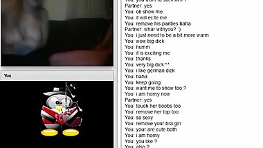 Young German couple have fun on Chatroulette with a girl