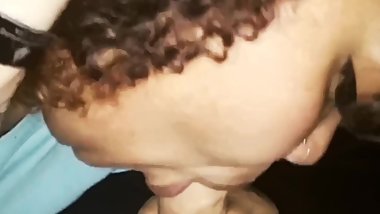 Black BBW Sucks My Dick in the College Dorm
